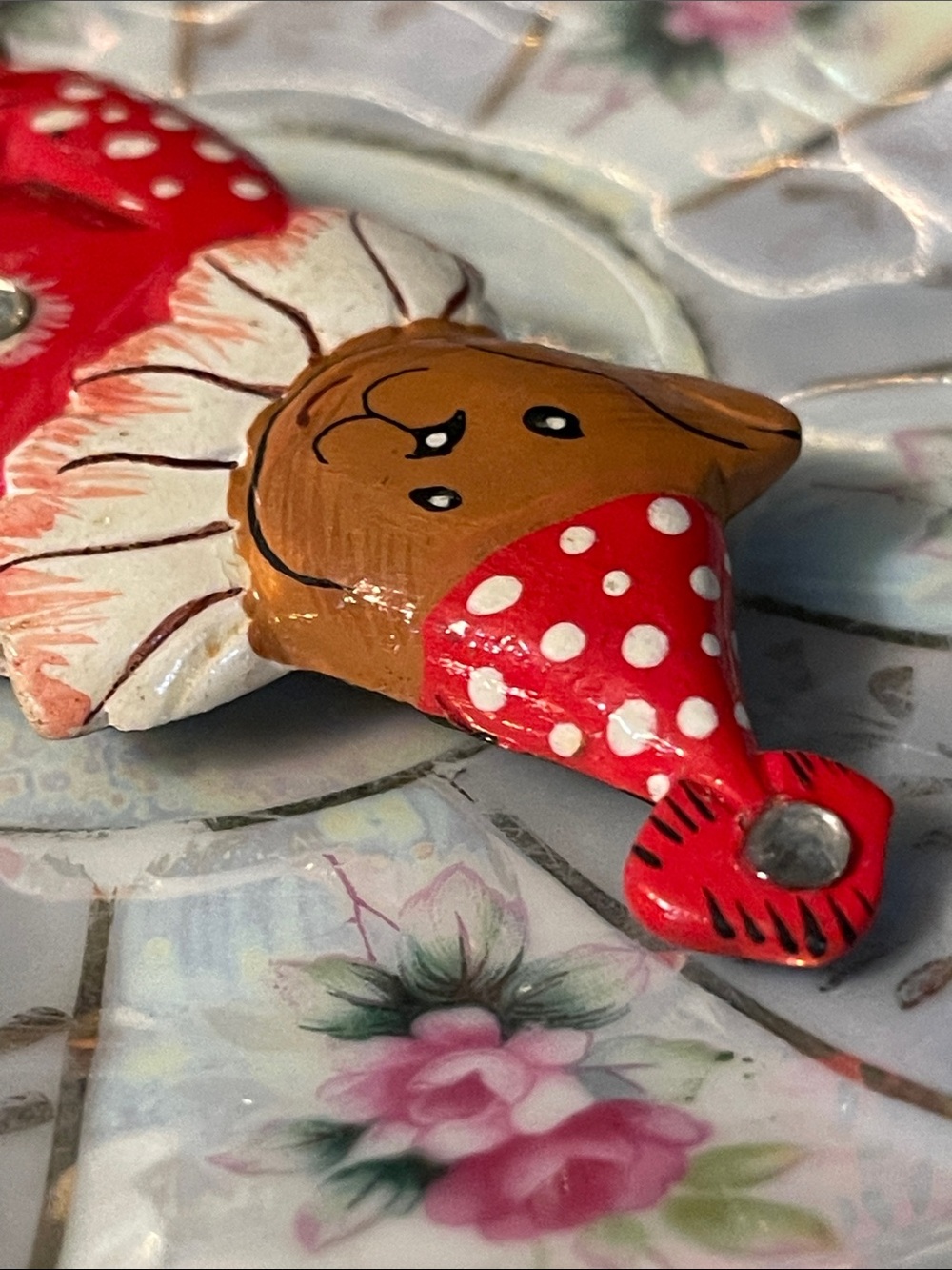 Vintage Handmade Teddy Bear Clown Brooch - Picture 7 of 8